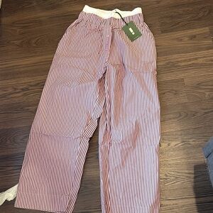 Daily drills mocha and pink poplin pointelle pants XS / S